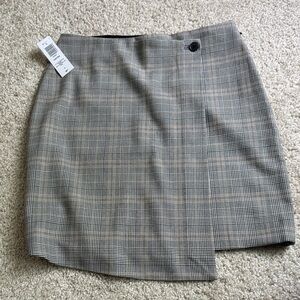 Babaton Plaid Mini Skirt in Gray and Tan